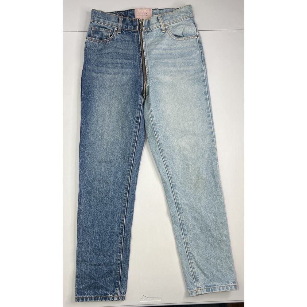 Revice Tokyo Wash High Rise Two Tone Zipper Split Denim Women's 26